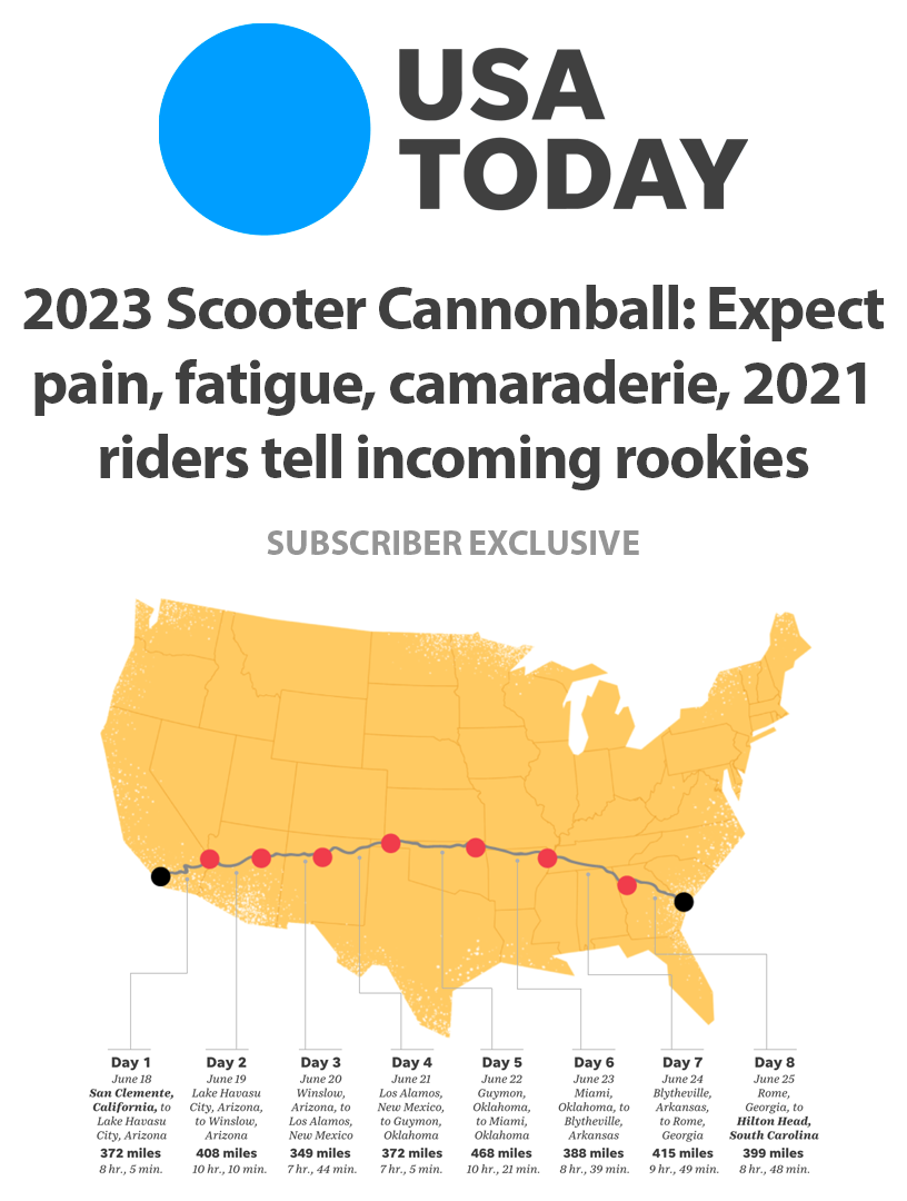 2023 Scooter Cannonball: Expect pain, fatigue, camaraderie, 2021 riders tell incoming rookies